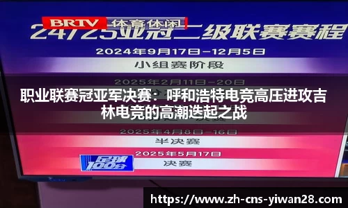 职业联赛冠亚军决赛：呼和浩特电竞高压进攻吉林电竞的高潮迭起之战